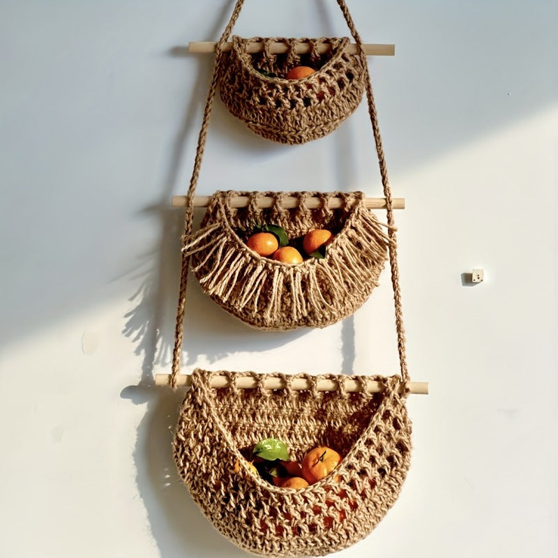 BohoCharm – Tri-fold Hemp Storage Bag for Vegetables and Fruit