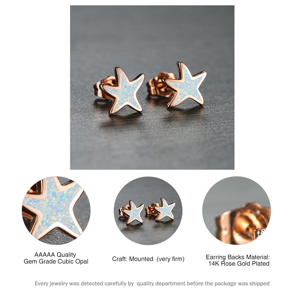 Marina's stunning blue opal starfish earrings