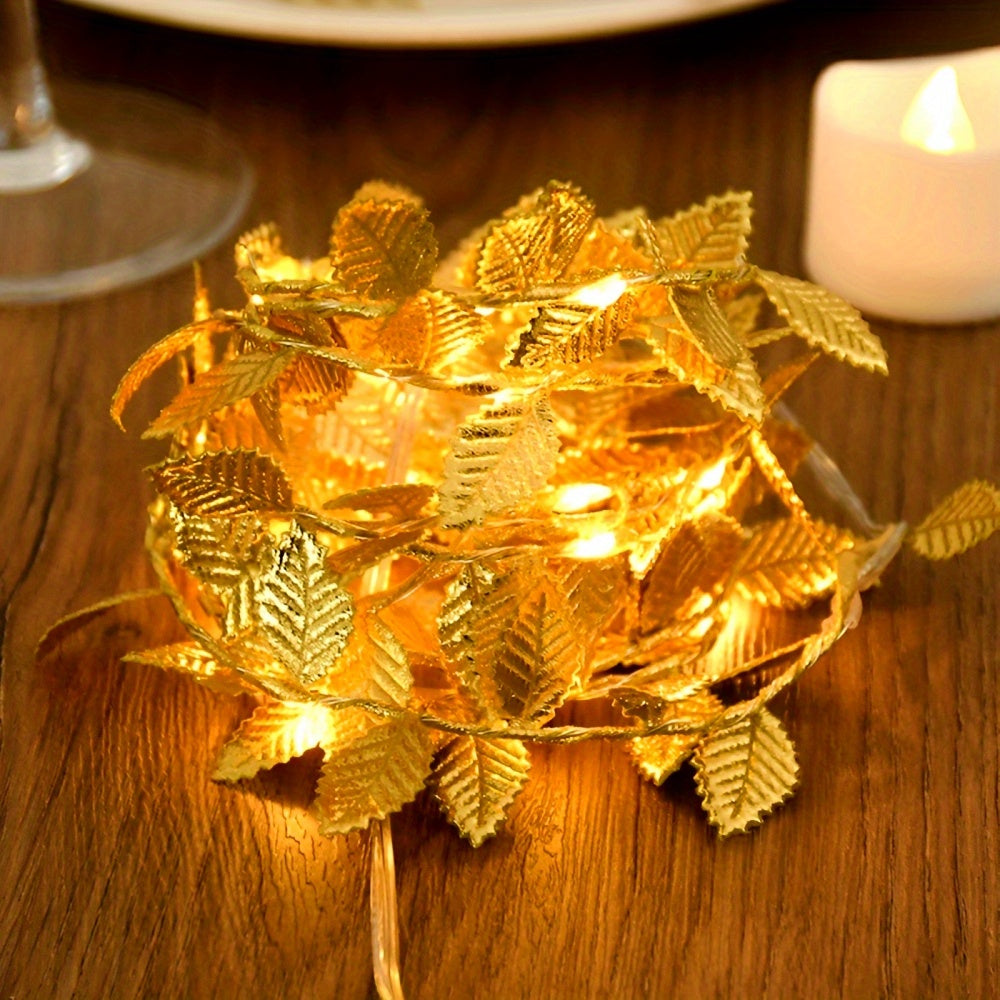 FairyLume – Elegant Gold Leaf String Lights