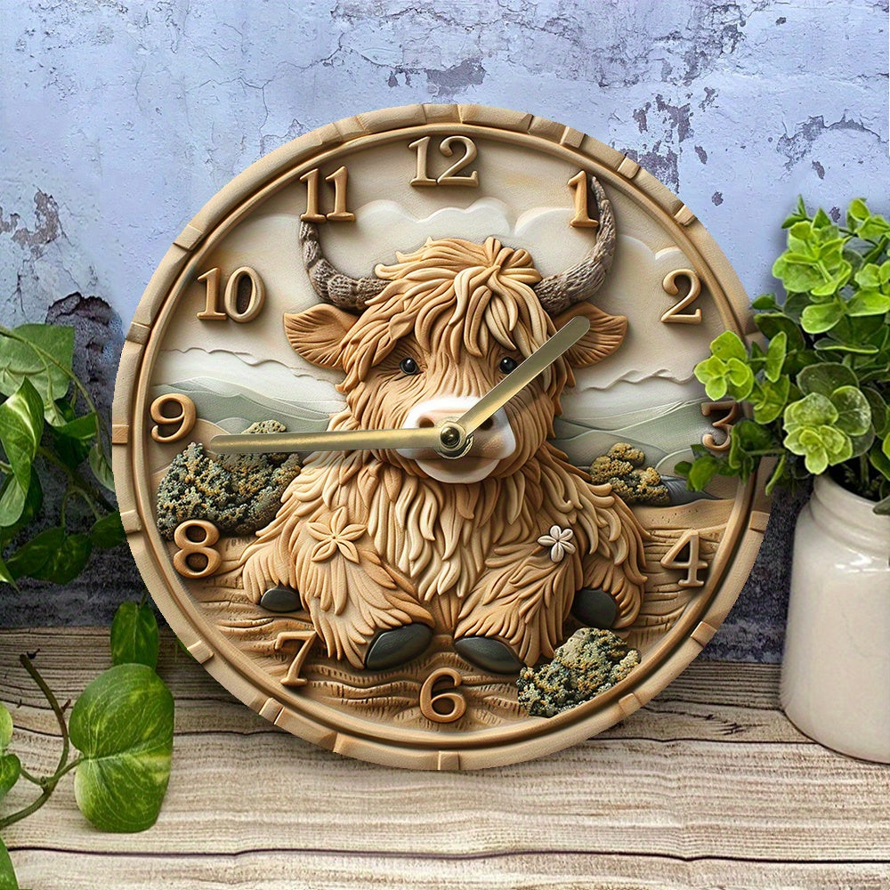 HighlandCharm Clock – Stylish Wall Clock with Kiss Motif