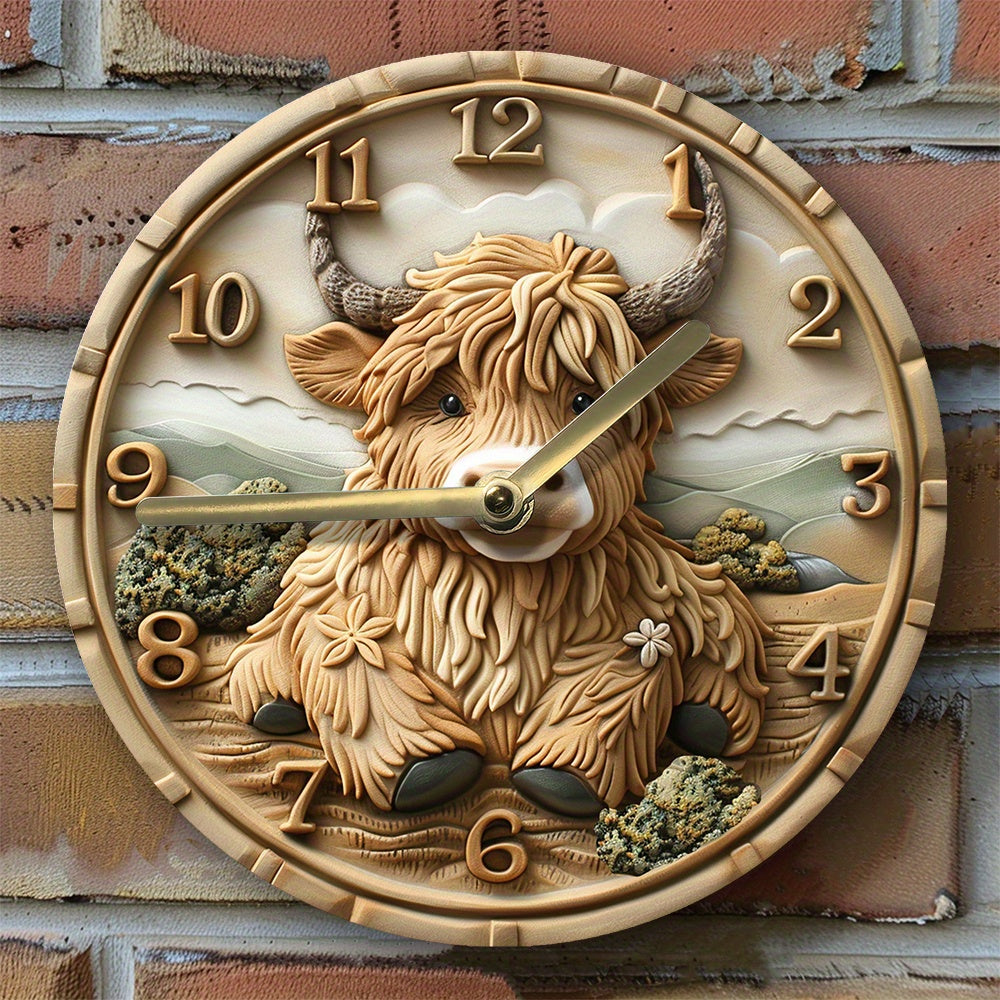 HighlandCharm Clock – Stylish Wall Clock with Kiss Motif