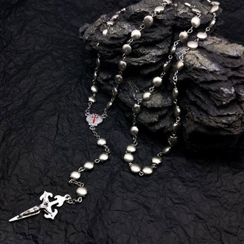 Elara Heart-Shaped Cat's Eye Rosary Necklace - Unique Elegance for Your Style