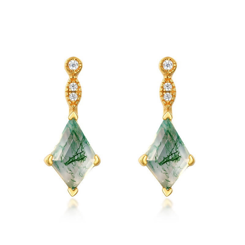 Elegant Moosagaat and White Zircon Jewelry Set - Lana