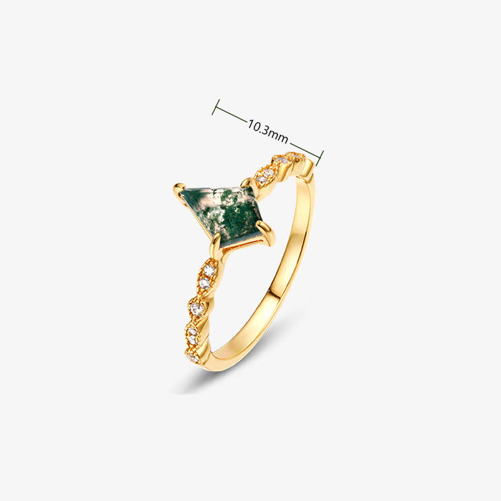 Elegant Moosagaat and White Zircon Jewelry Set - Lana