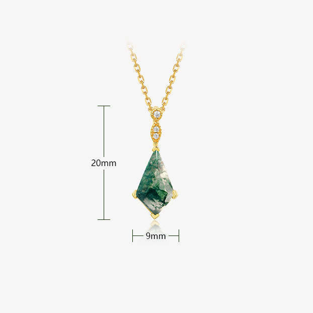 Elegant Moosagaat and White Zircon Jewelry Set - Lana