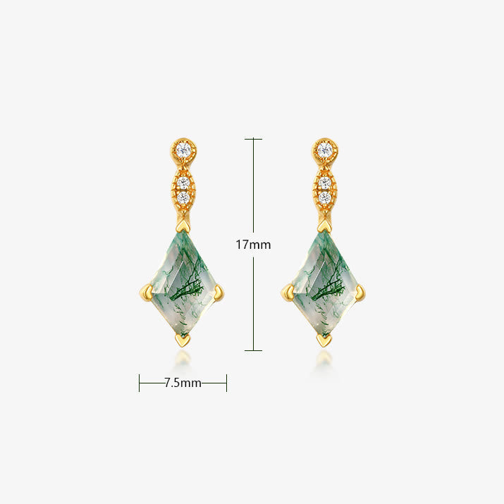 Elegant Moosagaat and White Zircon Jewelry Set - Lana