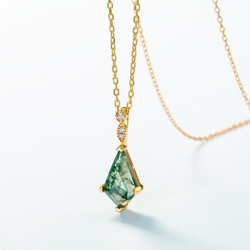 Elegant Moosagaat and White Zircon Jewelry Set - Lana