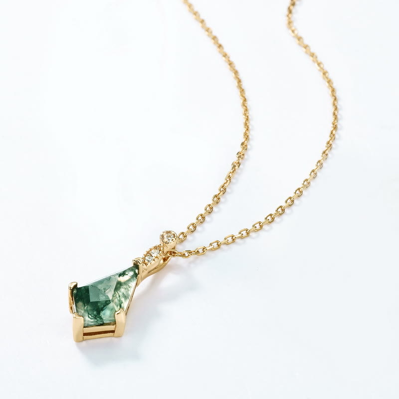 Elegant Moosagaat and White Zircon Jewelry Set - Lana