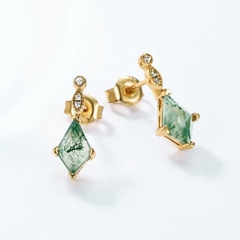 Elegant Moosagaat and White Zircon Jewelry Set - Lana