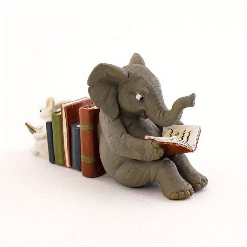 Charming - Playful Elephant and Rabbit Bookends