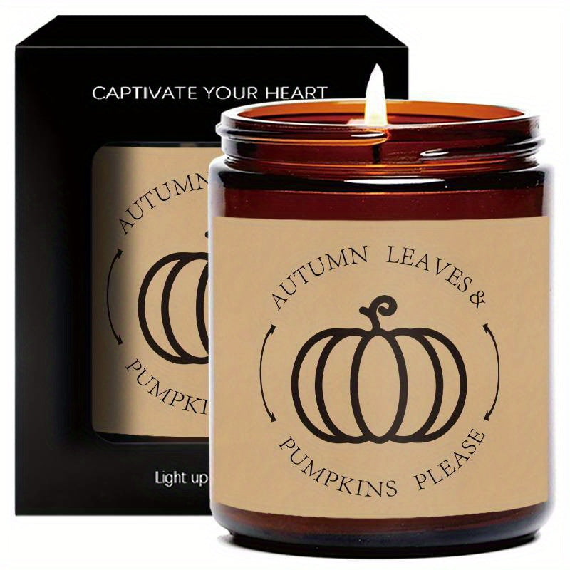 Autumn Glow – Scented Candle with Autumn Leaves &amp; Pumpkins
