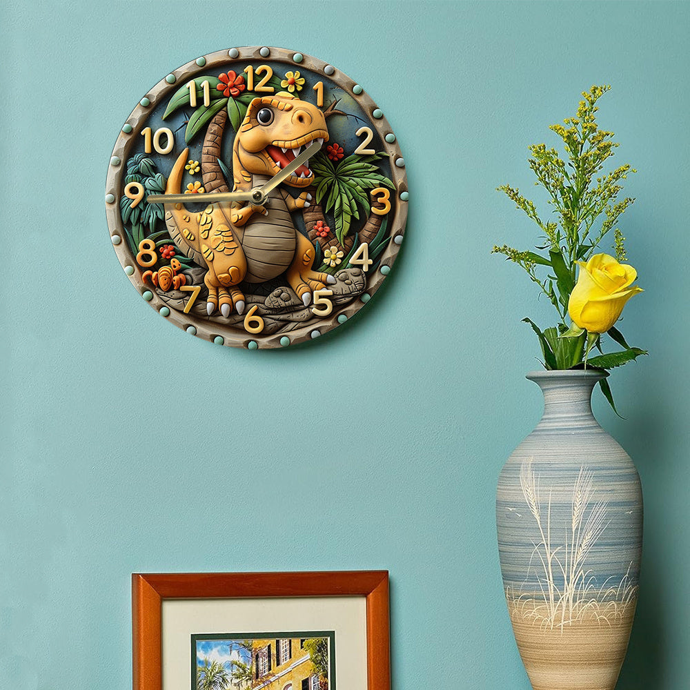DinoTime Clock – Playful Dinosaur Wall Decoration