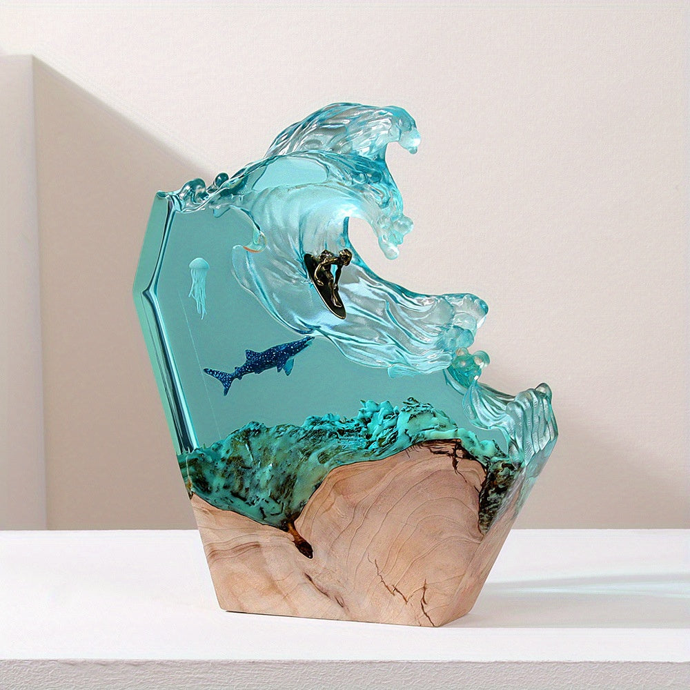 OceanGlow Lamp - Unique Resin Lamp with Whale Pattern