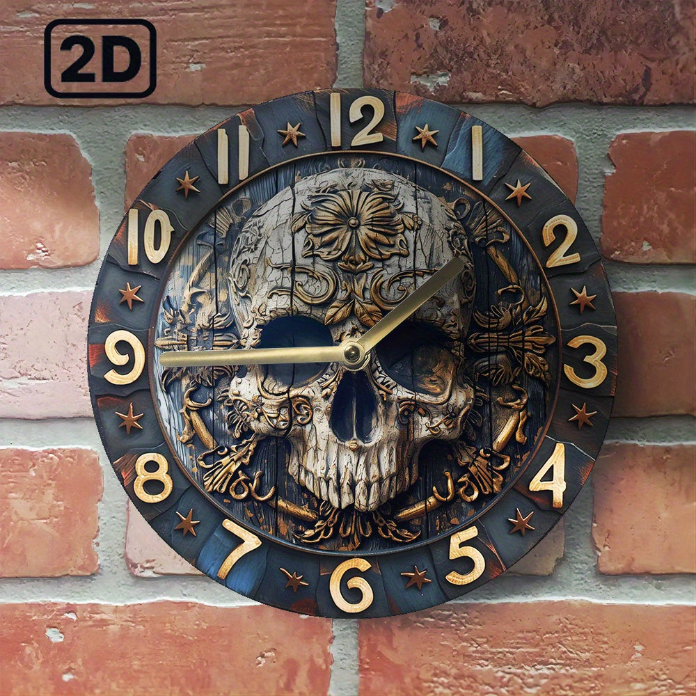 SkullTime Clock - Modern Aluminum Alarm Clock with Schedel