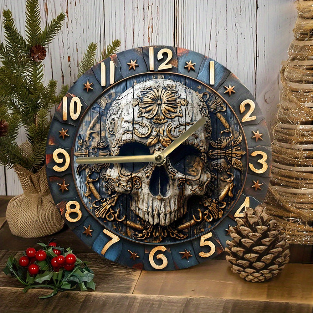 SkullTime Clock - Modern Aluminum Alarm Clock with Schedel