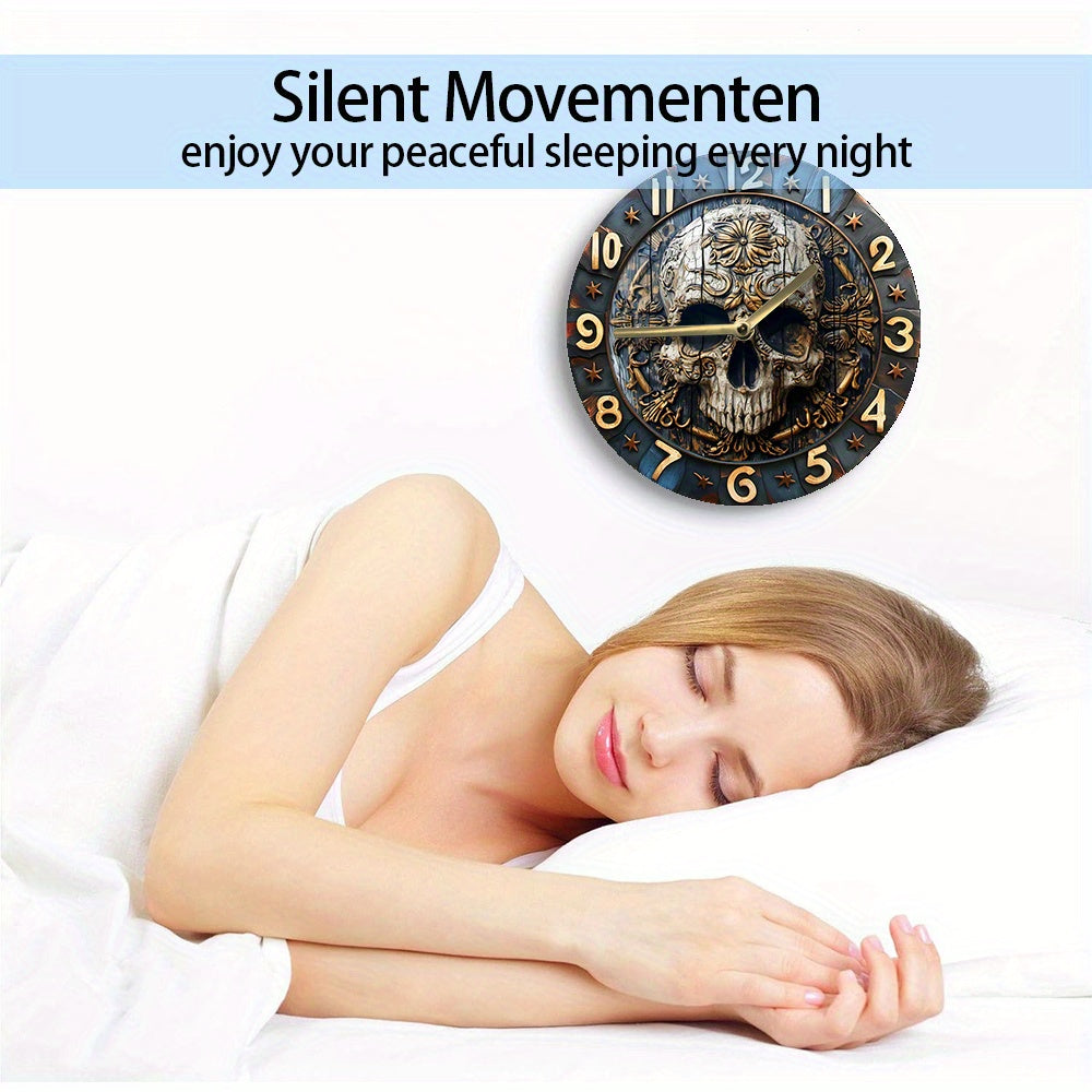 SkullTime Clock - Modern Aluminum Alarm Clock with Schedel
