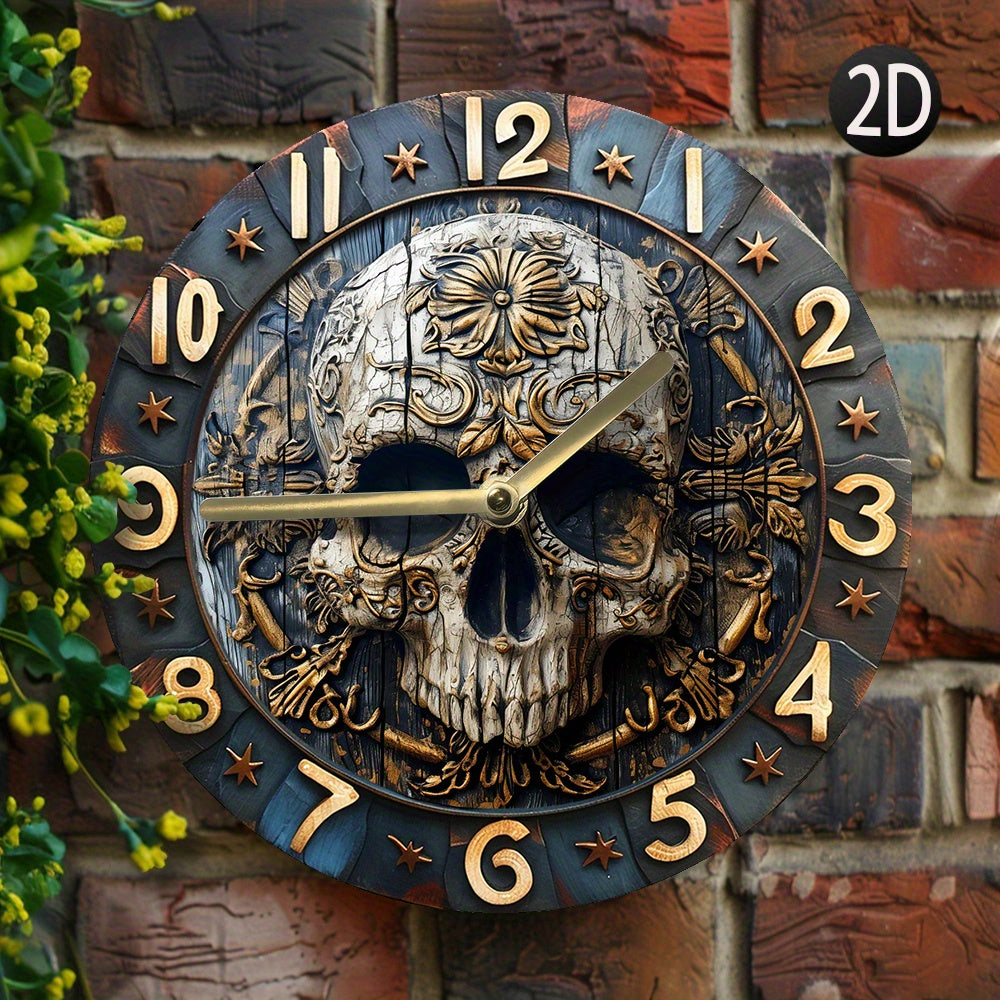 SkullTime Clock - Modern Aluminum Alarm Clock with Schedel