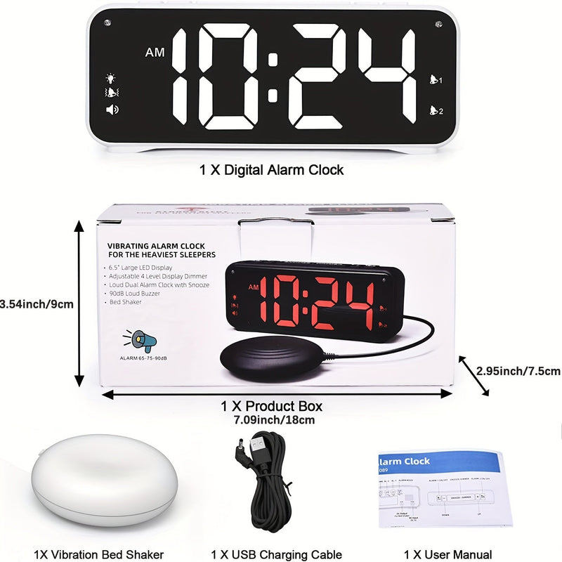 LoudClock - Premium Vibrerande Väckarklocka med LED Skärm