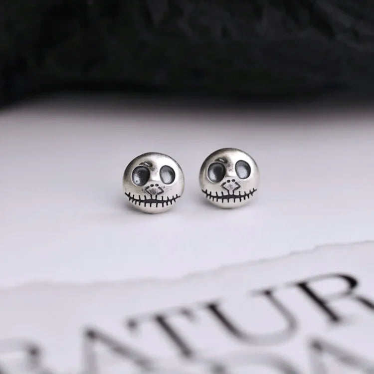 Unique Handmade Pumpkin Prince Skull Earrings - Mara