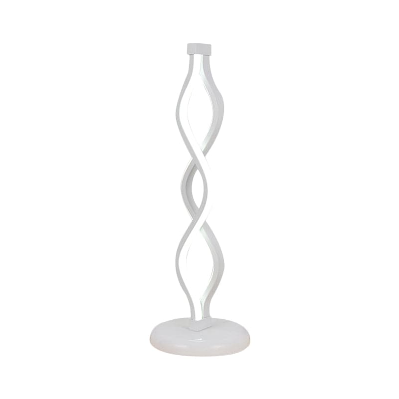 Elegant White LED Spiral Table Lamp – Perfect for Stylish Spaces