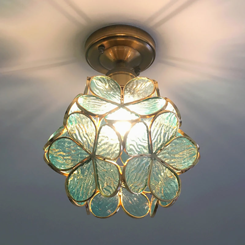 FloralGlow Retro Ceiling Lamp - Retro Tiffany Ceiling Lamp for a Captivating Interior