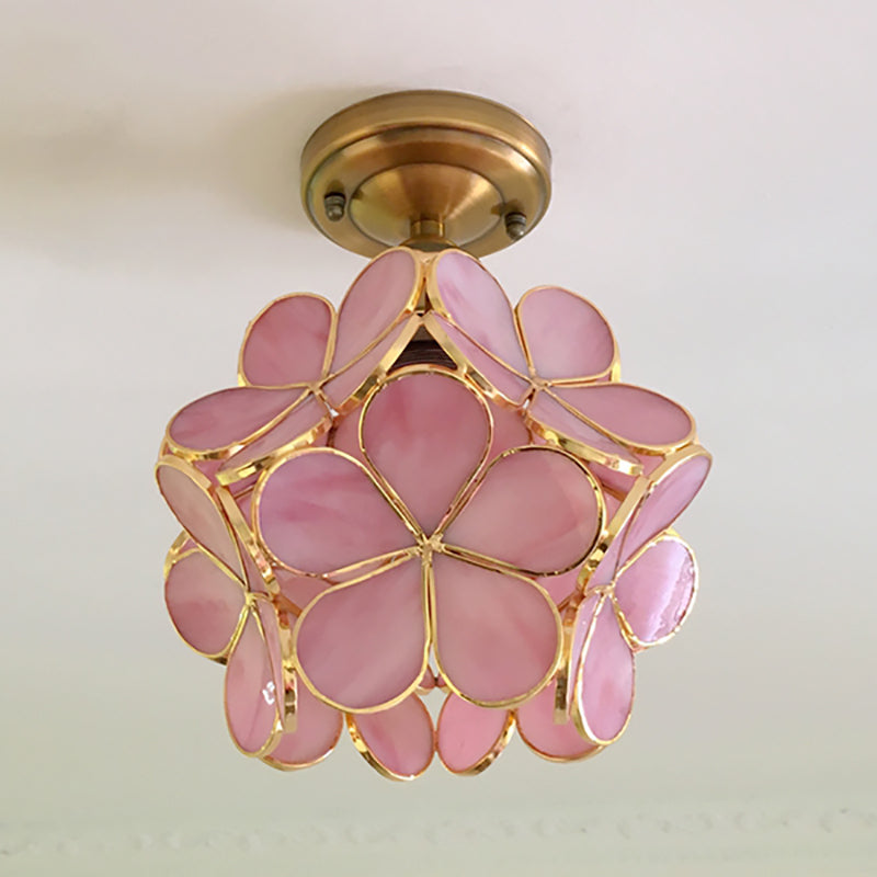 FloralGlow Retro Ceiling Lamp - Retro Tiffany Ceiling Lamp for a Captivating Interior