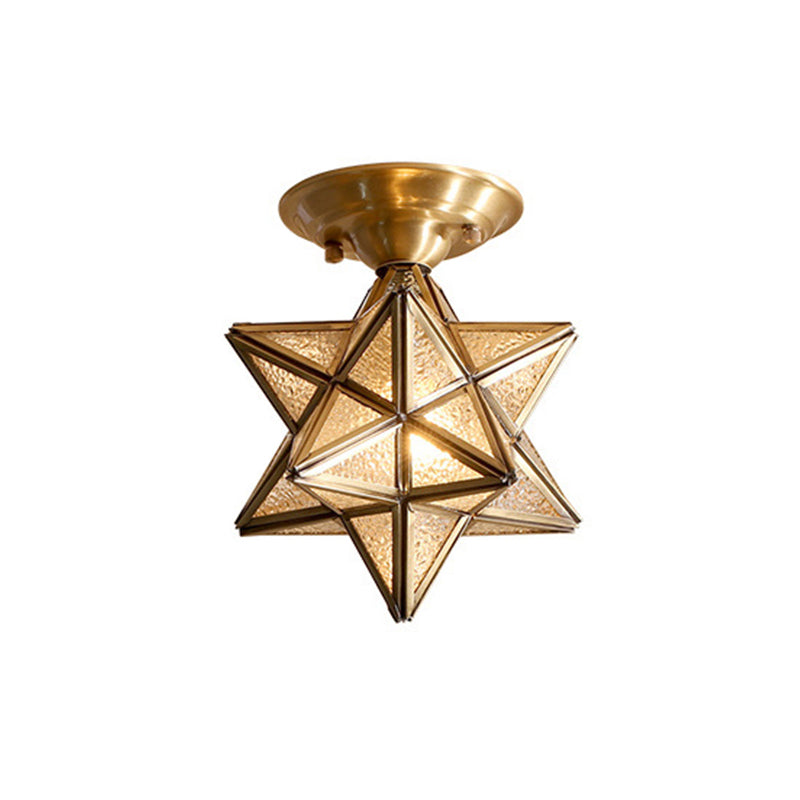 StarLuxe Ceiling Lamp - Traditional Brass Ceiling Lamp with Glass