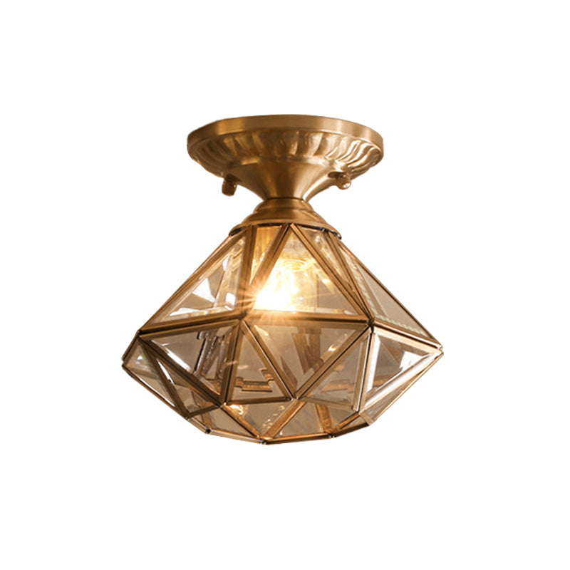 StarLuxe Ceiling Lamp - Traditional Brass Ceiling Lamp with Glass