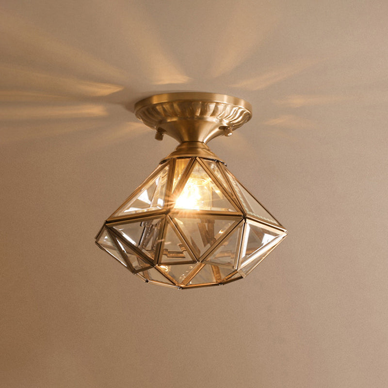 StarLuxe Ceiling Lamp - Traditional Brass Ceiling Lamp with Glass