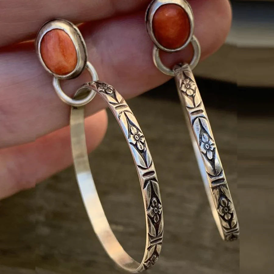 Charming Vintage-Inspired Nalani Onyx Earrings in Boho Style