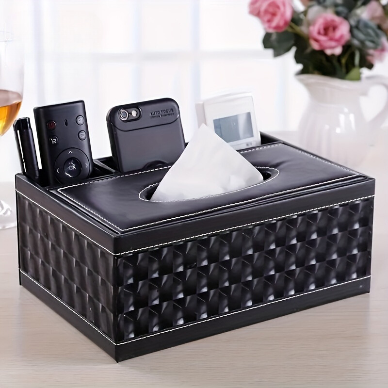 Chic Organizer - Luxurious Faux Leather Storage Box with 4 Compartments