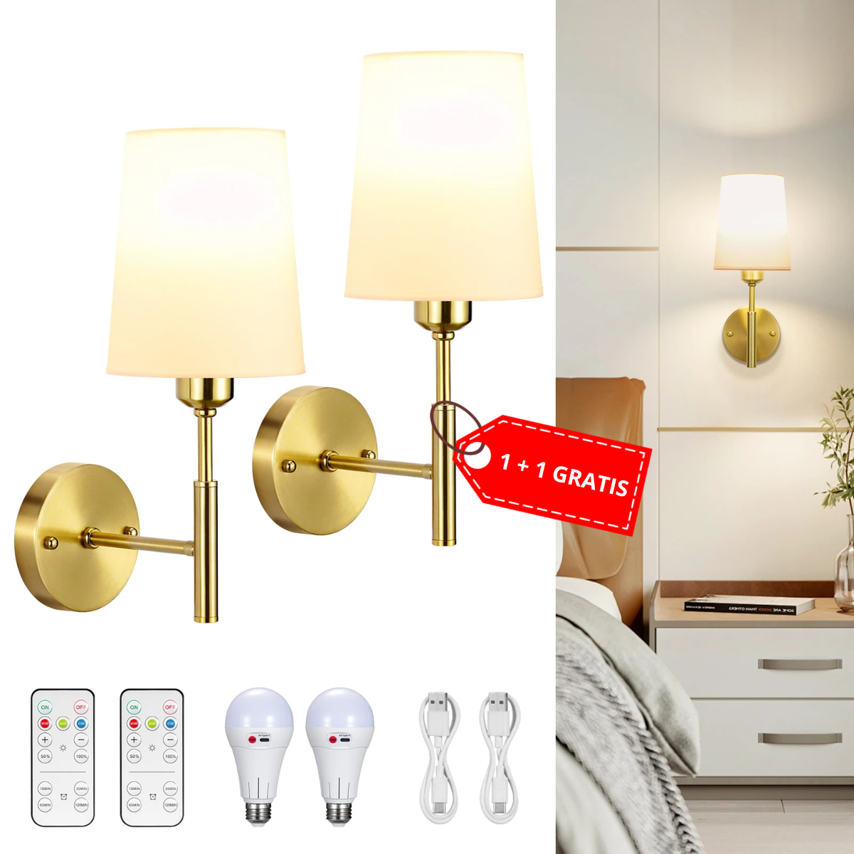 Nova Wall Lamp™ - Wireless Rechargeable Wall Lamp