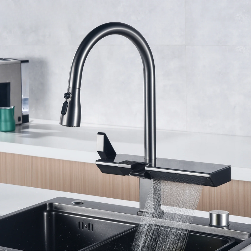 StyleStream Luxe – Modern Kitchen Handle with Digital Design
