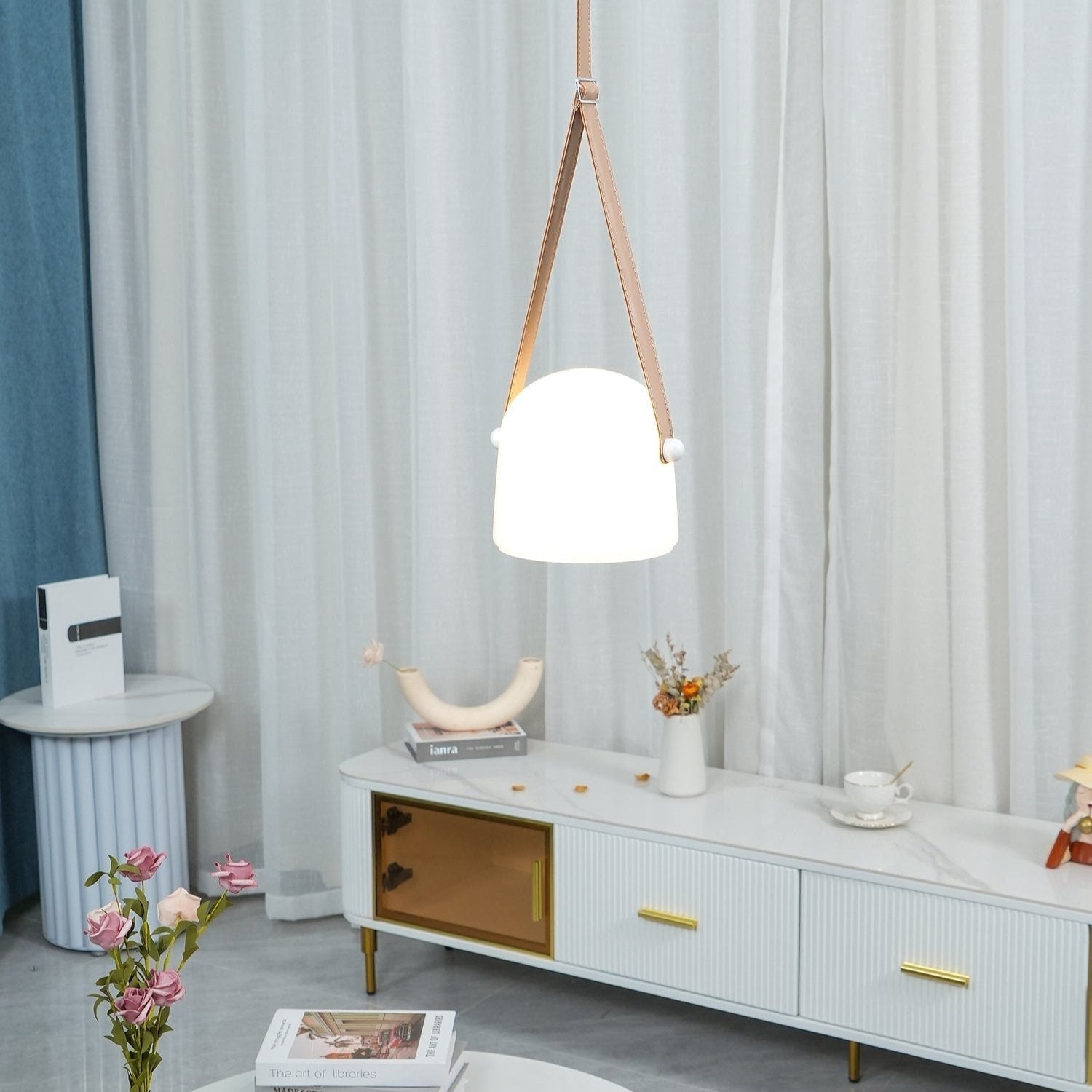 LunaMona Ceiling Lamp - Modern Hanging Lamp in Metal and Glass