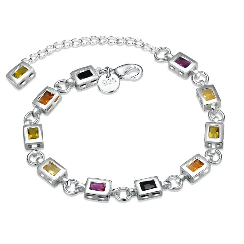 Luxe Multicolor Zircon Bracelet with Radiant Stones