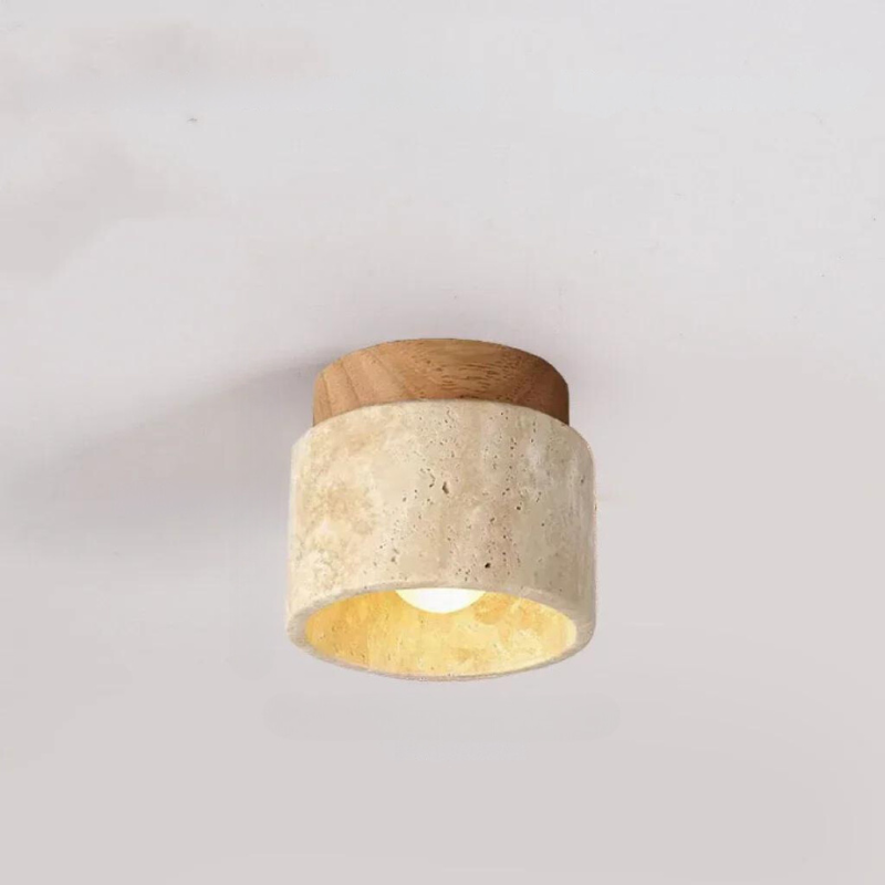 ÉclatPierre - Elegant Travertine Built-in LED Light