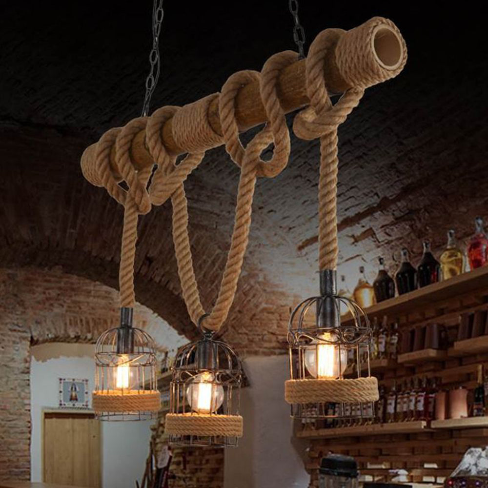 AlessioGlow - Retro Metal Hout Ceiling Lamp for Atmospheric Interiors