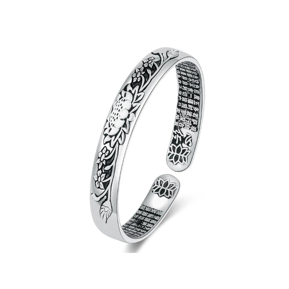 SerenitySilver Bracelet – Stylish Lotus Bracelet