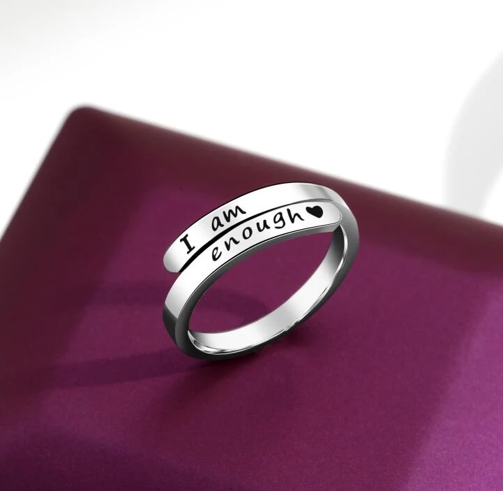 Empower yourself with the "I am enough" silver ring | Increase your self-confidence and strength