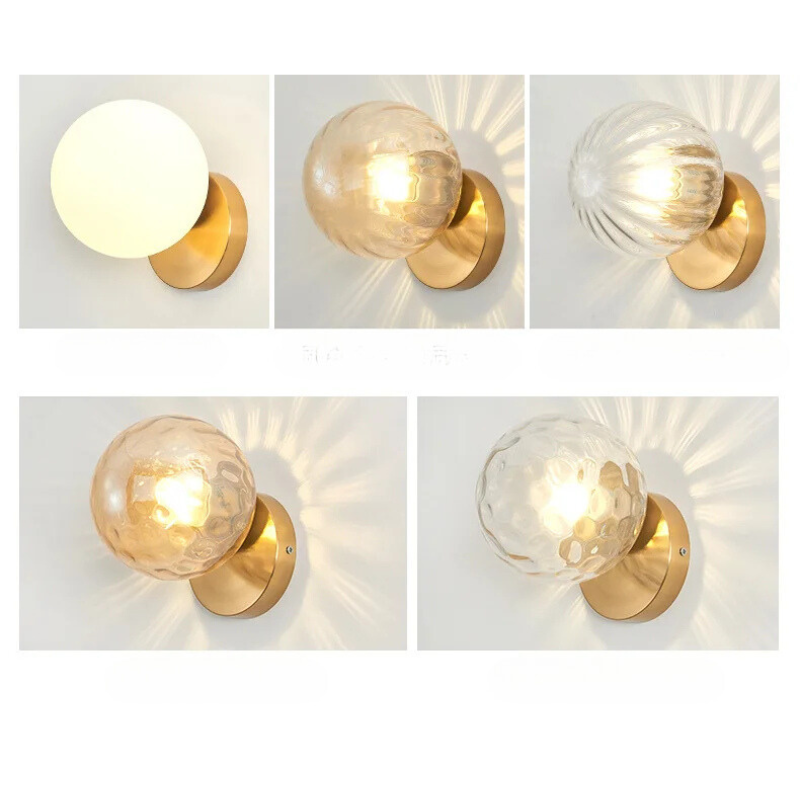 GleamGold - Lyxig Guldig Vägglampa med Glas