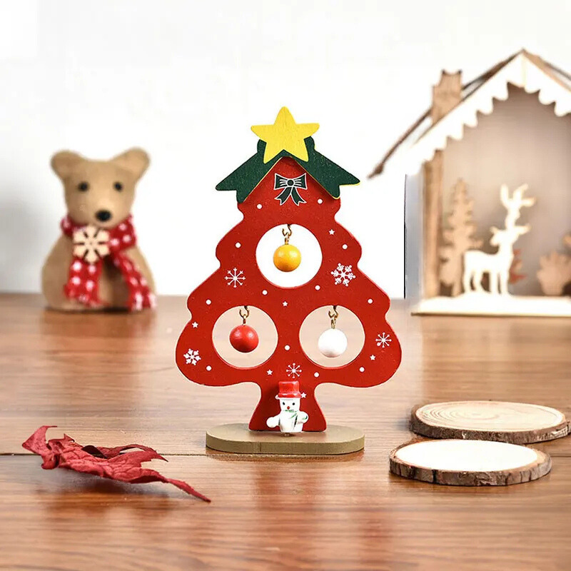 SapinElegant Christmas Decoration - Festive Wooden Mini Christmas Tree for Your Space