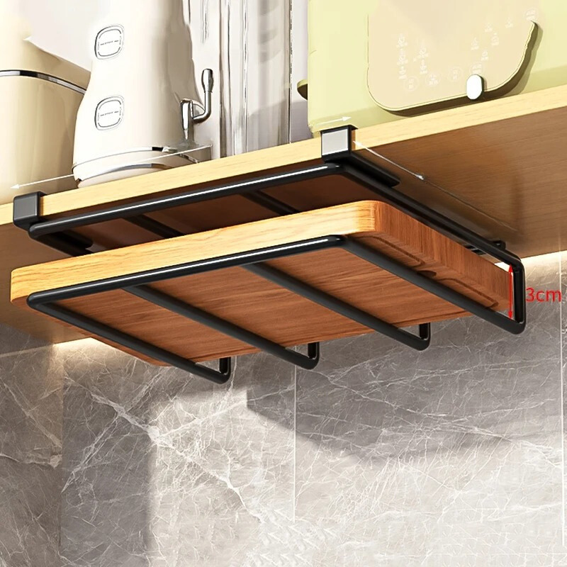 Stylish Kitchen Hanging Organizer - Easy Installation Without Drilling