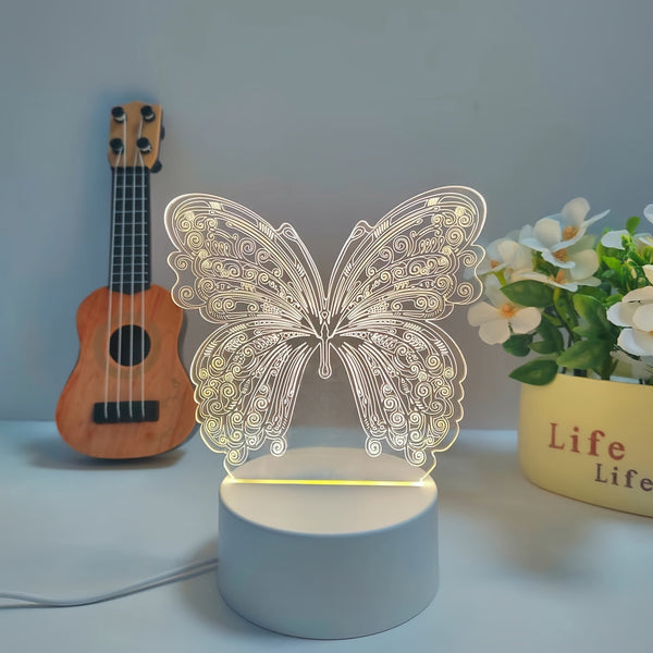 ButterflyGlow Lampa - Geometrisk 3D LED Nattbelysning