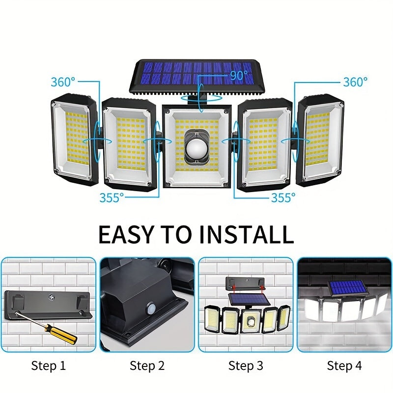 SolarGuard Pro – 5-arm Solar LED Outdoor lighting with Sensor