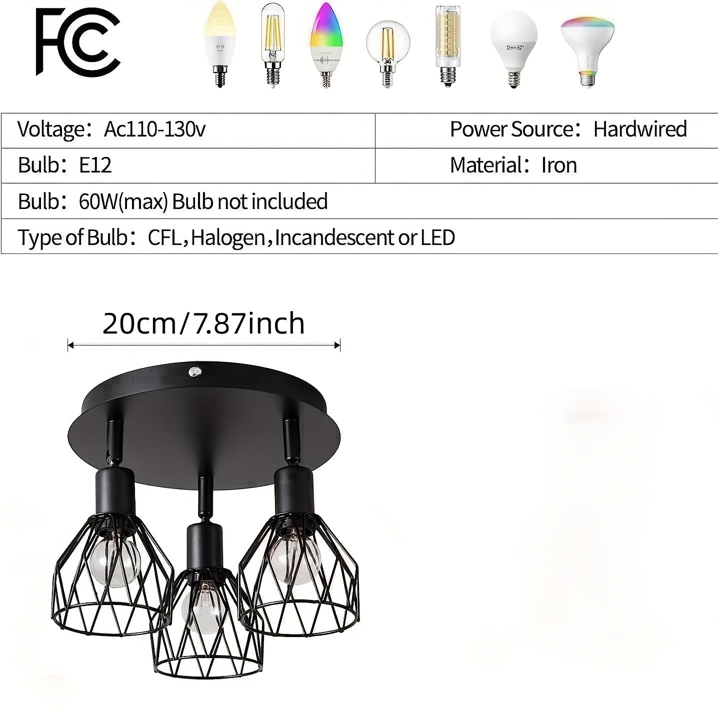 RusticGlow Lamp - Country Black Ceiling Lamp with Swivelling Shades
