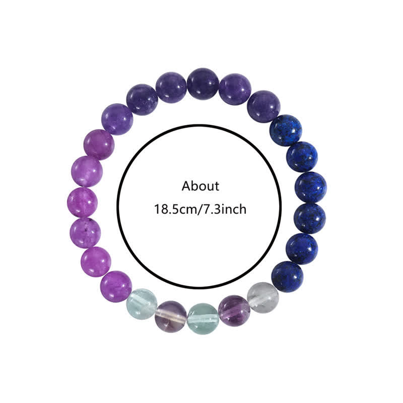 Aurora Anti-Anxiety Bracelet with Amethyst, Lepidolite and Lazurite