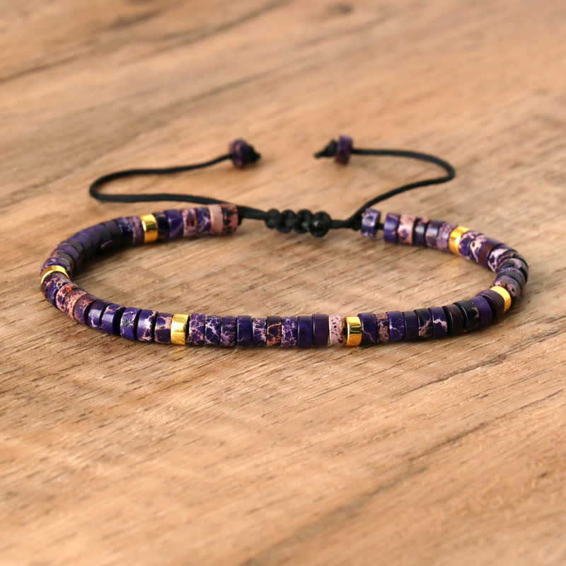 Elegant Braided Bracelet with 2.4 mm Natural Stones - Seraphina Edition 