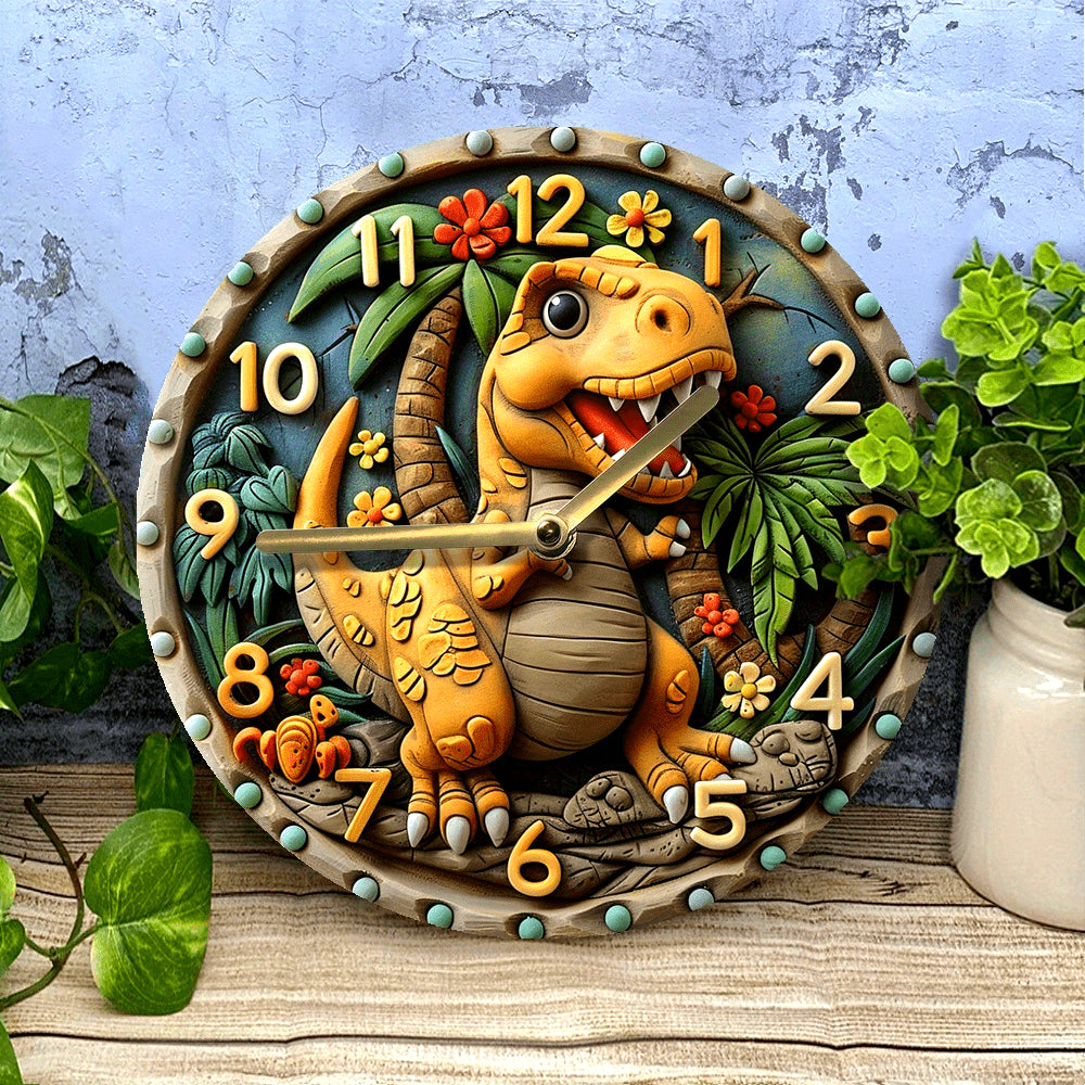 DinoTime Clock – Playful Dinosaur Wall Decoration