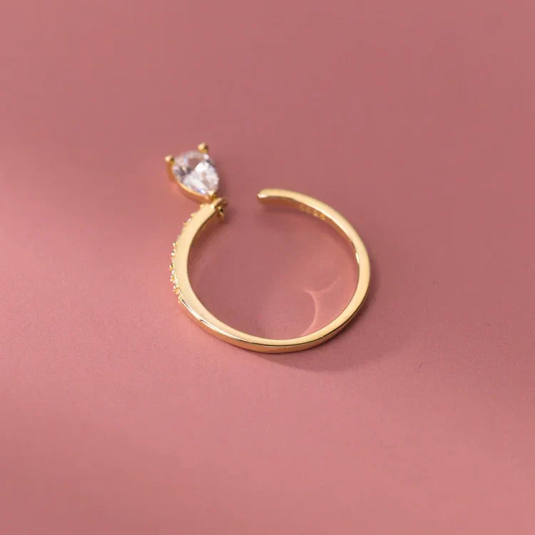 Elegant Adjustable Water Drop Ring - Isaline Collection