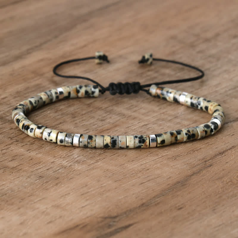 Elegant Braided Bracelet with 2.4 mm Natural Stones - Seraphina Edition 